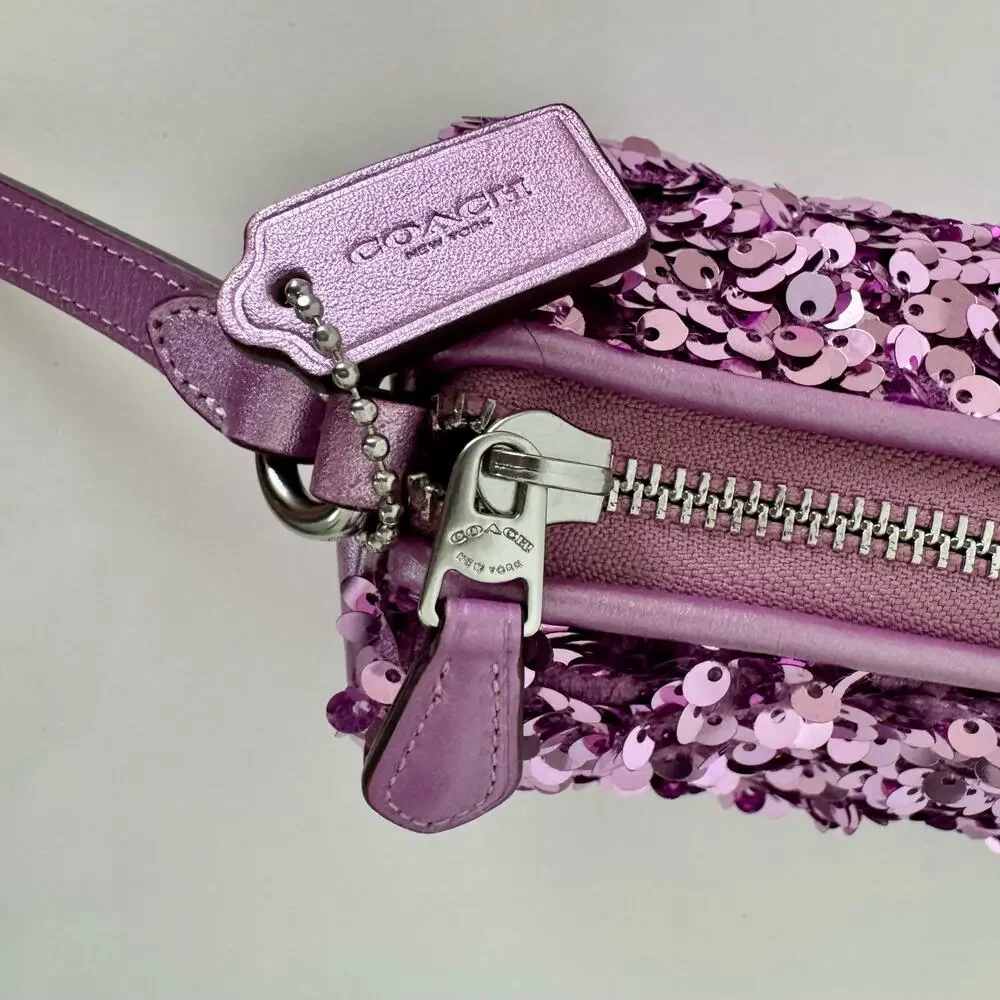 Coach Nolita Limited Edition Barrel Shoulder Demi Bag Lilac Sequin CQ589